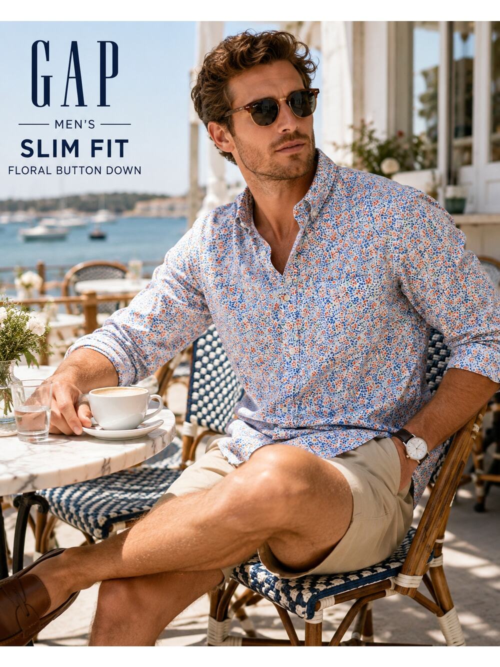 Gap Men's Slim Fit Floral Button Down Shirt Medium